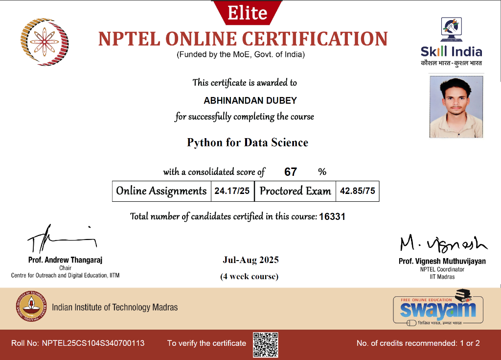 Python for Data Science Certificate